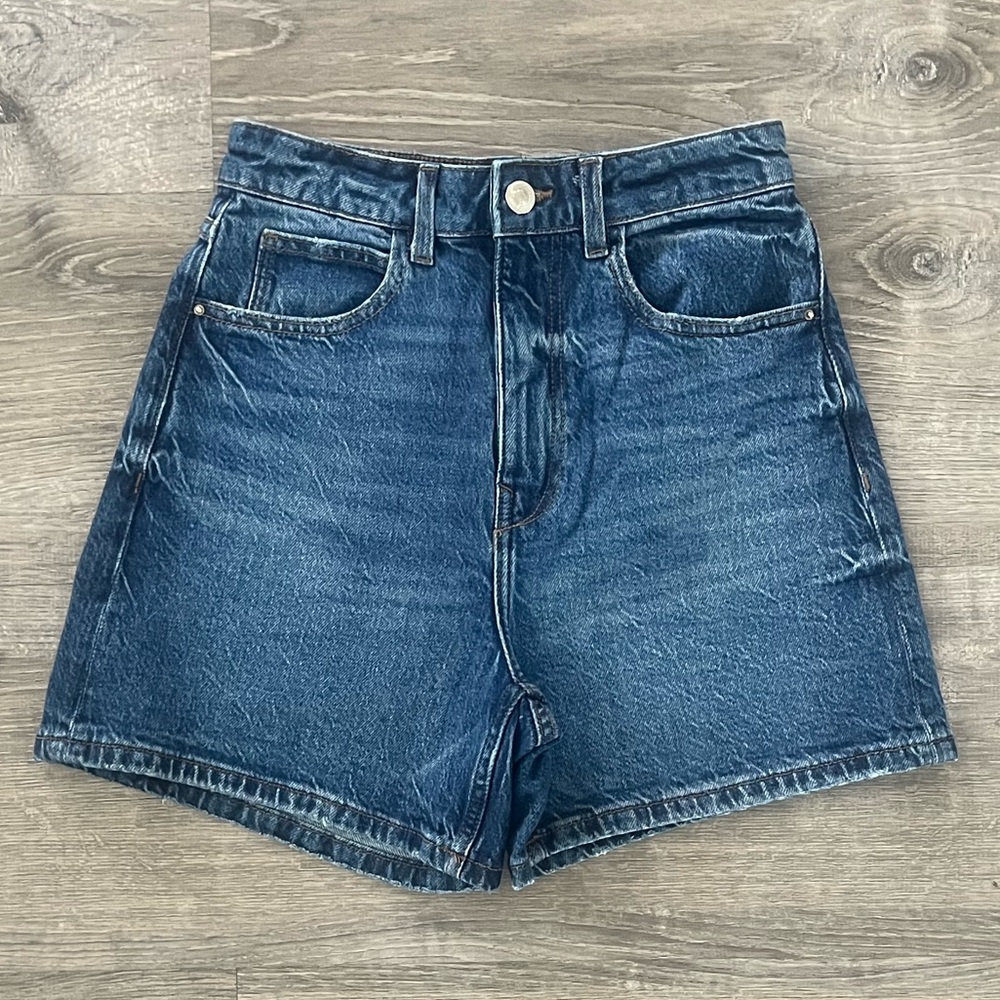 Zara Blue Jean High-Waisted Shorts